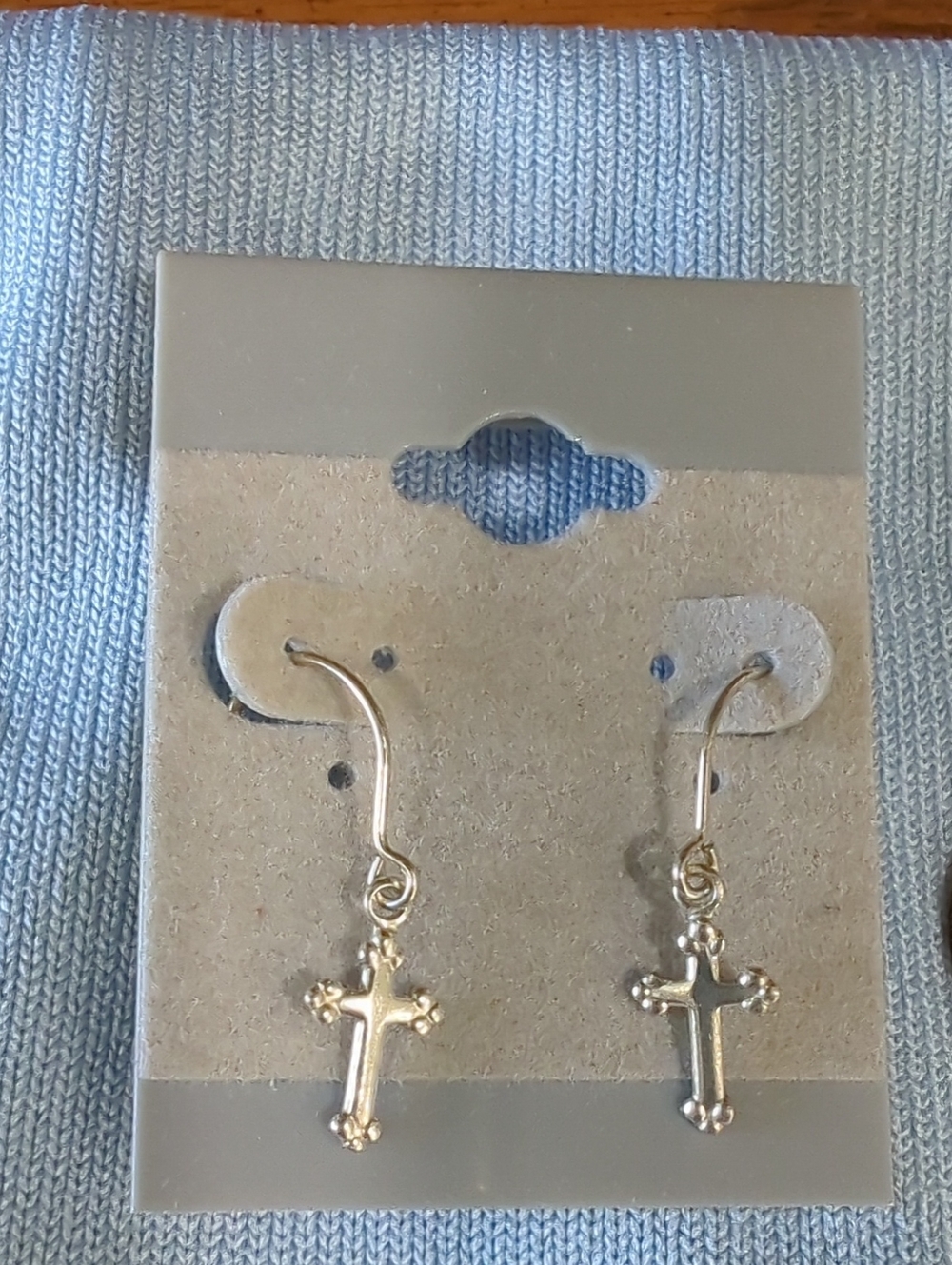 Sterling Silver Cross Dangle Earrings - Petite